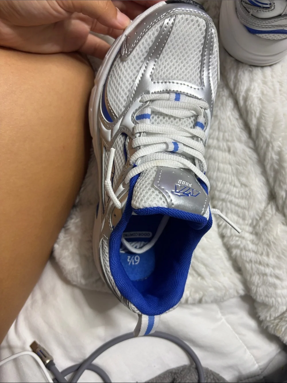 Avia Silver and Blue Running Shoe
